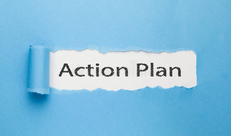 Action plan text on paper royalty free stock image