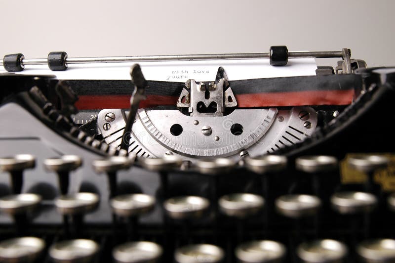 Action shot of typewriter