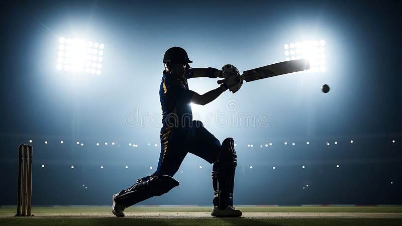 Cricket Match Action Shot Stadium Lights Batting Bowler Crowd Isolated on  White Background Stock Illustration - Illustration of bowler, cricket:  410733743