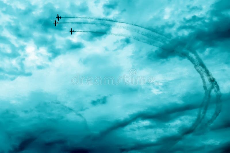 Action in the sky during an airshow