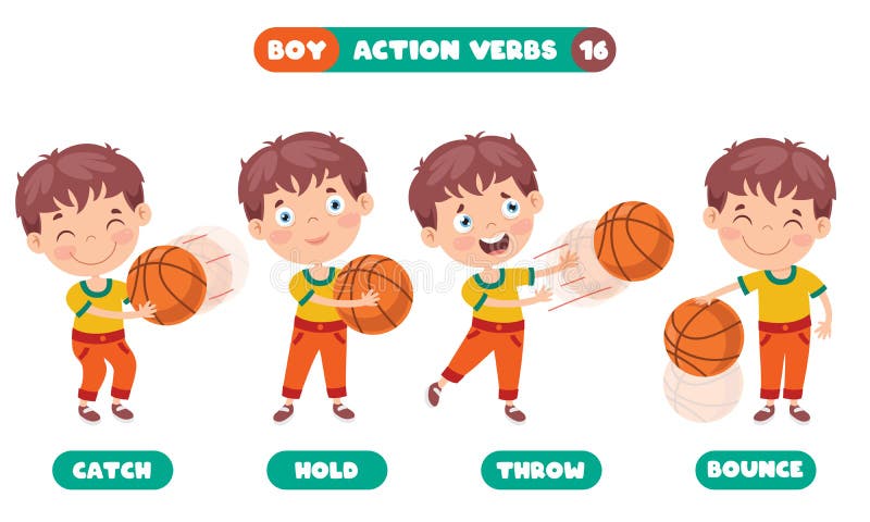 English For Kids Playcard. Action Verbs With Playing Characters. Word Card  For English Language Learning. Colorful Flat Vector Illustration. Royalty  Free SVG, Cliparts, Vectors, and Stock Illustration. Image 149341936.