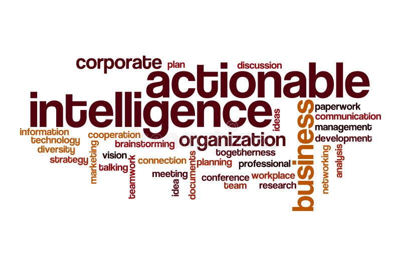 Actionable Intelligence Word Cloud Concept Stock Illustration