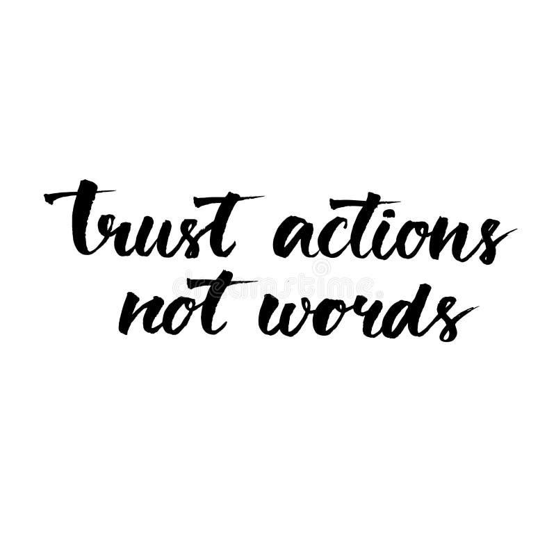 Actions de confiance, pas mots Citation de motivation noire illustration libre de droits Actions de confiance, pas mots Citation de motivation noire illustration libre de droits