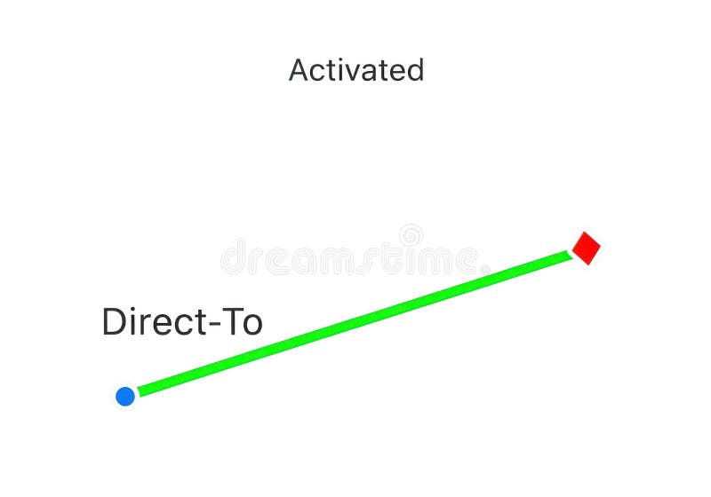 Activated direct connection between two points, showing data transfer in simple diagram royalty free illustration