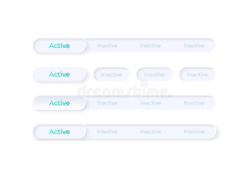 Activați și dezactivați butoanele în setul de elemente stock illustration