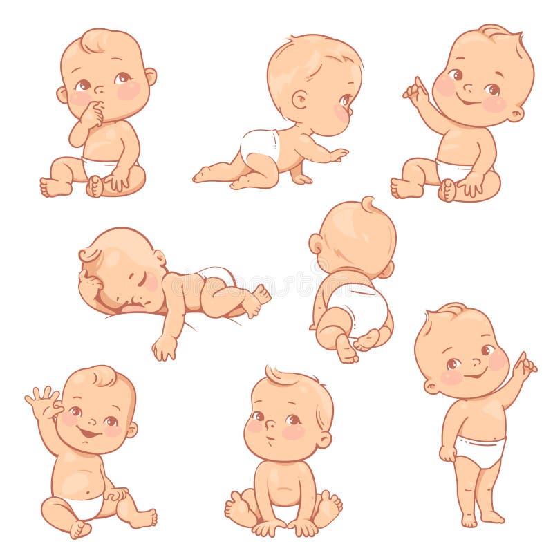 Set with Cute Little Baby Boy in Diaper Stock Vector - Illustration of adorable, child: 185633883 Set with Cute Little Baby Boy in Diaper Stock Vector - Illustration of adorable, child: 185633883