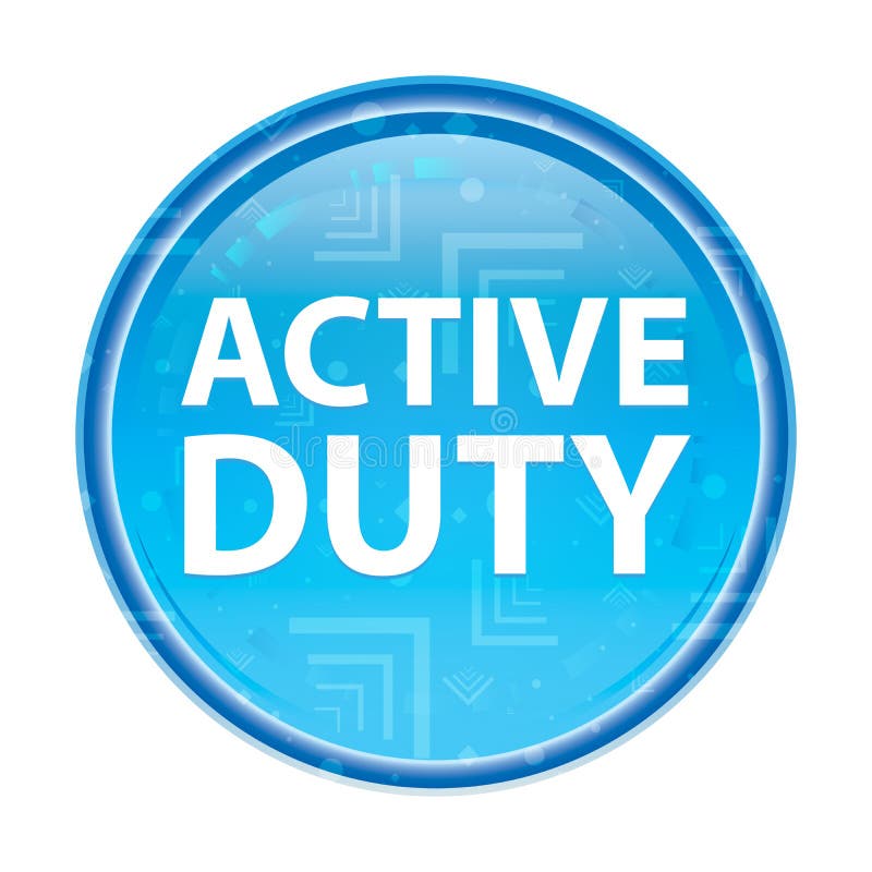 Active Duty Floral Blue Round Button Stock Illustration Illustration