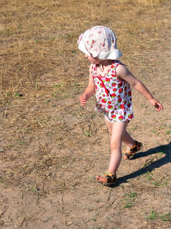 Little Girl Wearing Shorts Tank Top Stock Photo 134295611