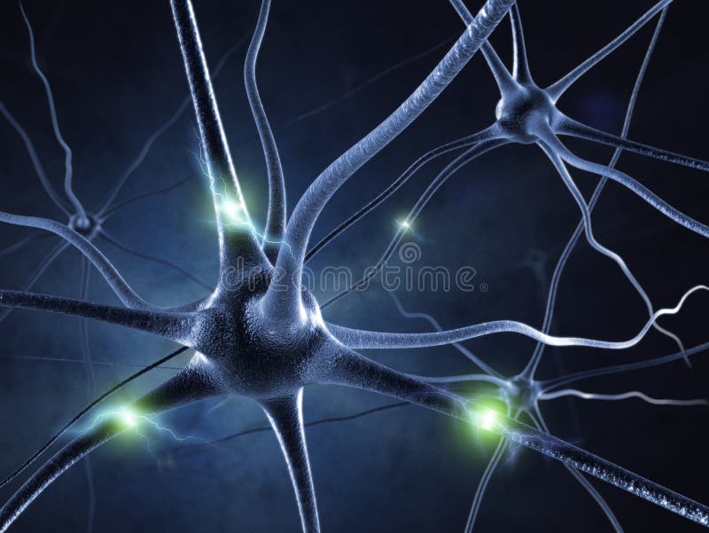 Active nerve cell royalty free illustration