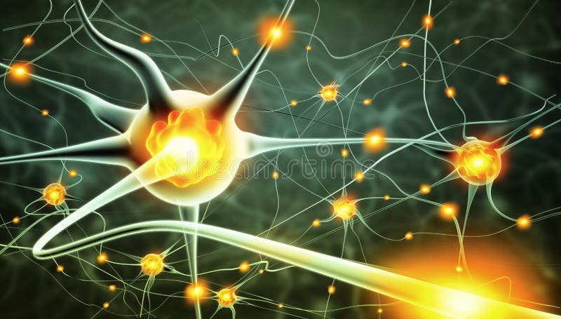 Active nerve cells stock illustration