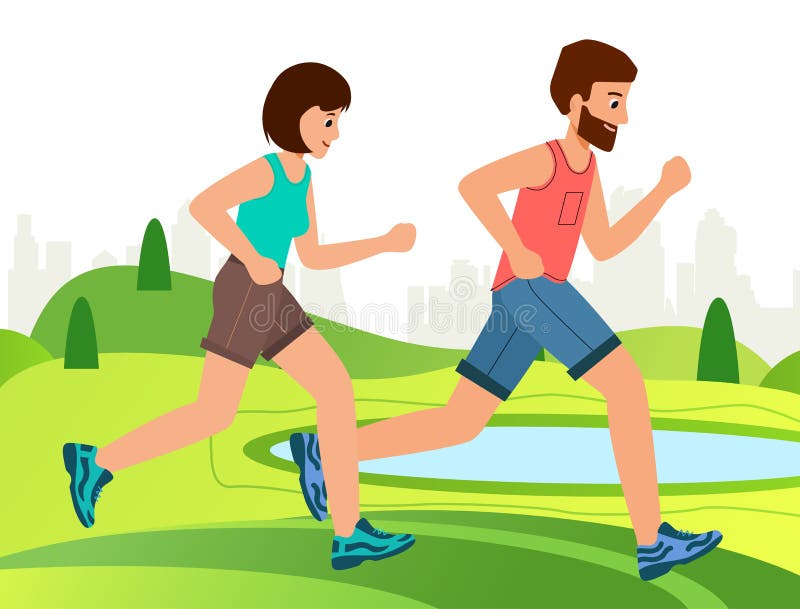 Active People Running Distance in Park, Cartoon Characters. Stock Vector - Illustration of character, distance: 211568677 Active People Running Distance in Park, Cartoon Characters. Stock Vector - Illustration of character, distance: 211568677