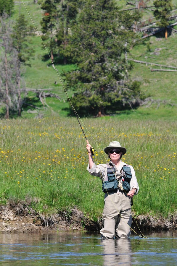 Active senior flyfishing