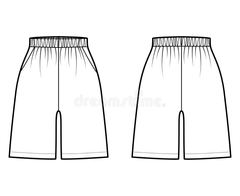 Active Shorts Sport Training Technical Fashion Illustration with ...