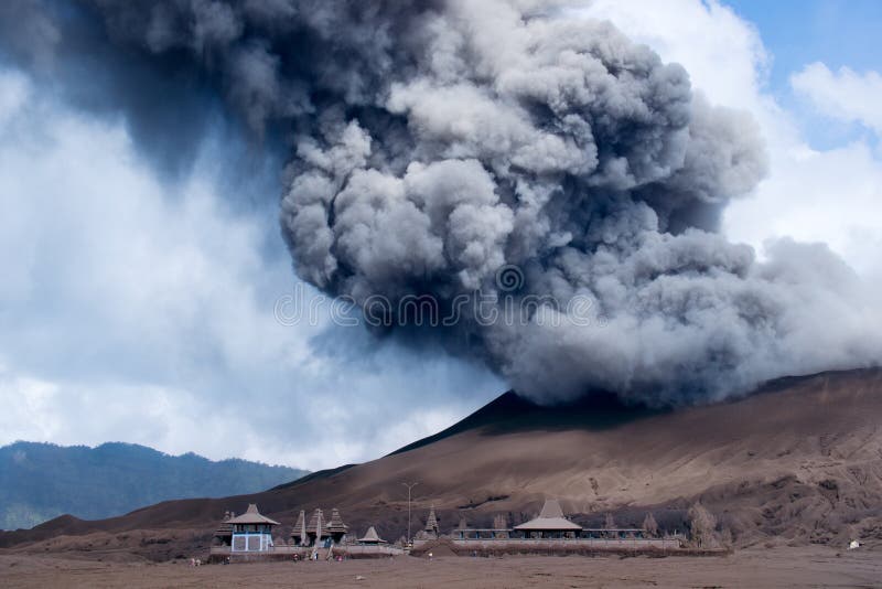 An active volcano at the Tengger Semeru National Park in East Java, Indonesia.