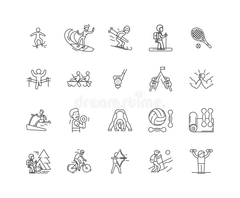 Activities Line Icons, Signs, Vector Set, Outline Illustration Concept ...