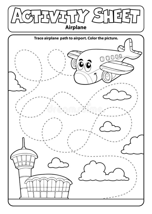 Activity sheet airplane theme 1 - eps10 vector illustration