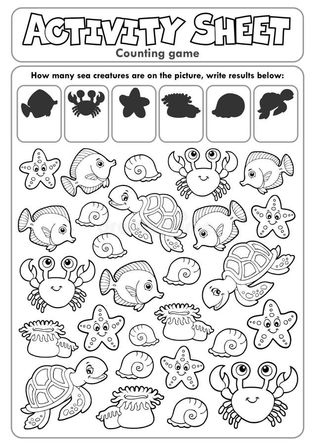 Activity sheet counting game 1 - eps10 vector illustration