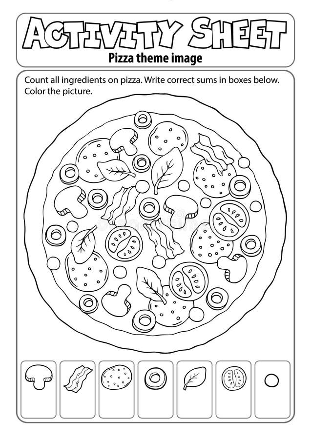 Activity sheet pizza theme 2 - eps10 vector illustration