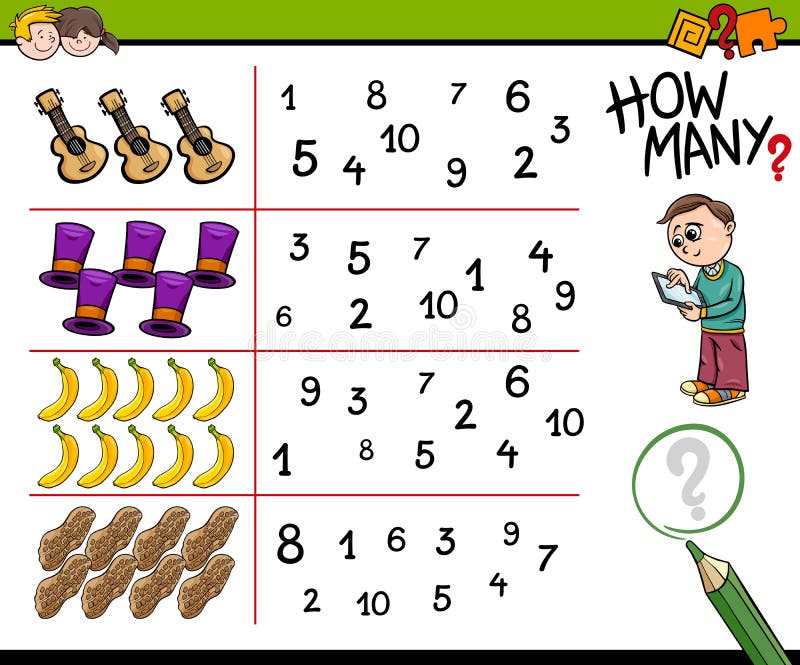 Activité de compte éducative pour des enfants illustration libre de droits Activité de compte éducative pour des enfants illustration libre de droits