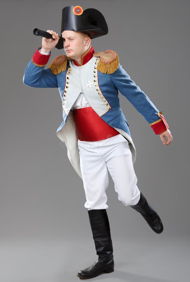 Actor dressed as Napoleon.