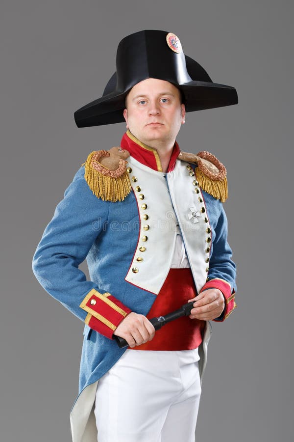 Actor dressed as Napoleon.