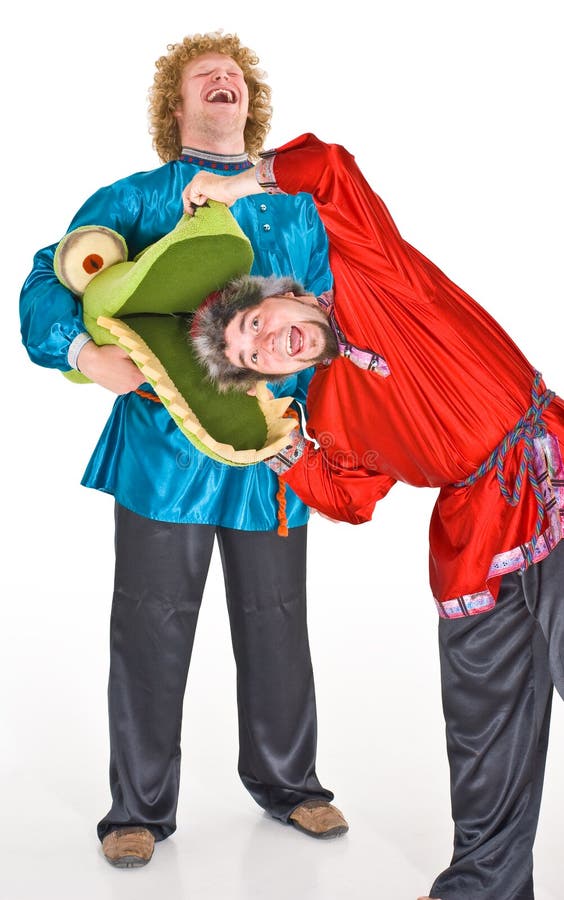Two male actors wearing Russian folklore costumes. Folklore costumes stock images, royalty-free photos and pictures