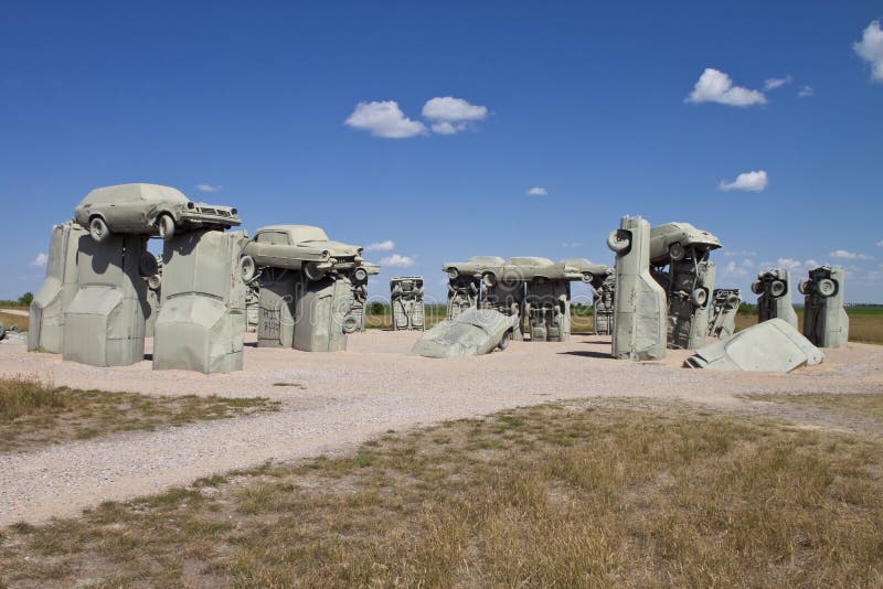 Actraction of Carhenge,nebraska Usa Editorial Stock Image Image of