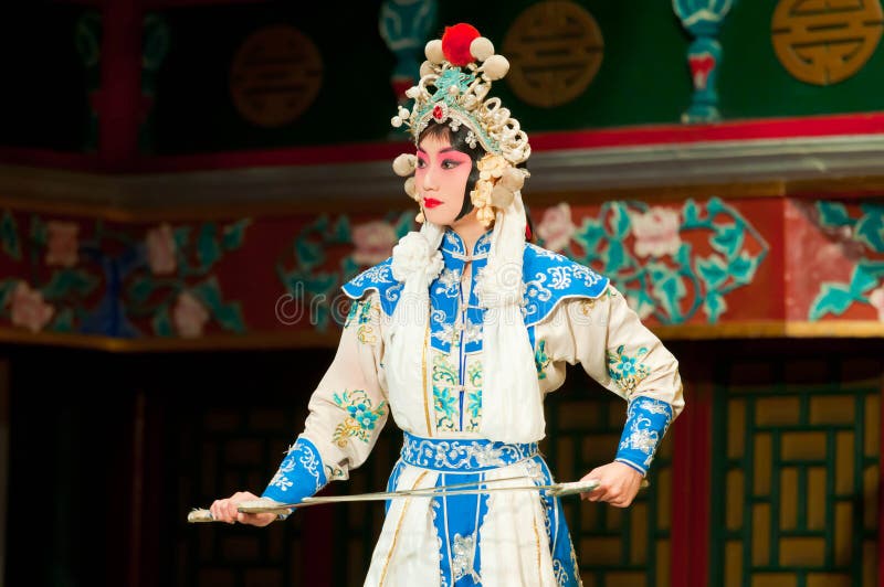 Actriz do trupe da ópera de Beijing fotos de stock royalty free Actriz do trupe da ópera de Beijing fotos de stock royalty free