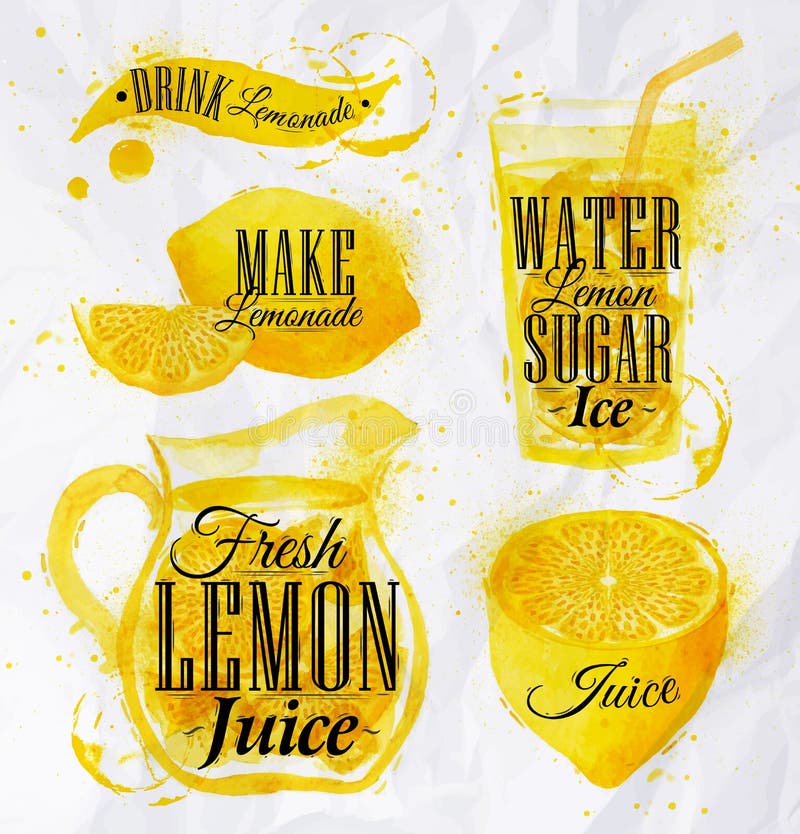 Acuarela de la limonada stock de ilustración Acuarela de la limonada stock de ilustración