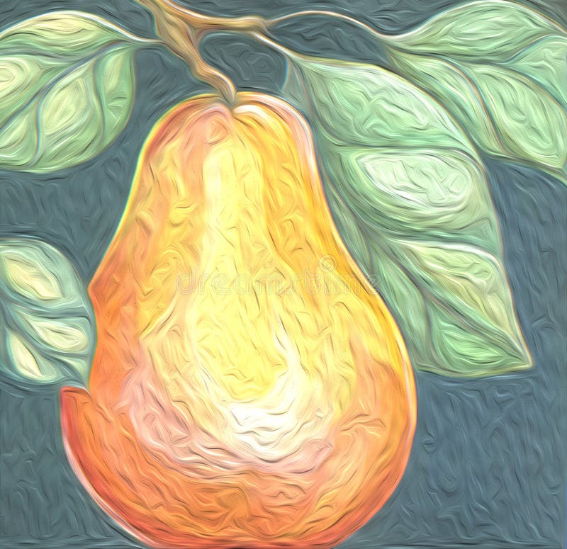 Acuarela de la pintura al óleo de la fruta del tartlet de Anjou de la pera fresca y deliciosa ilustración del vector Acuarela de la pintura al óleo de la fruta del tartlet de Anjou de la pera fresca y deliciosa ilustración del vector