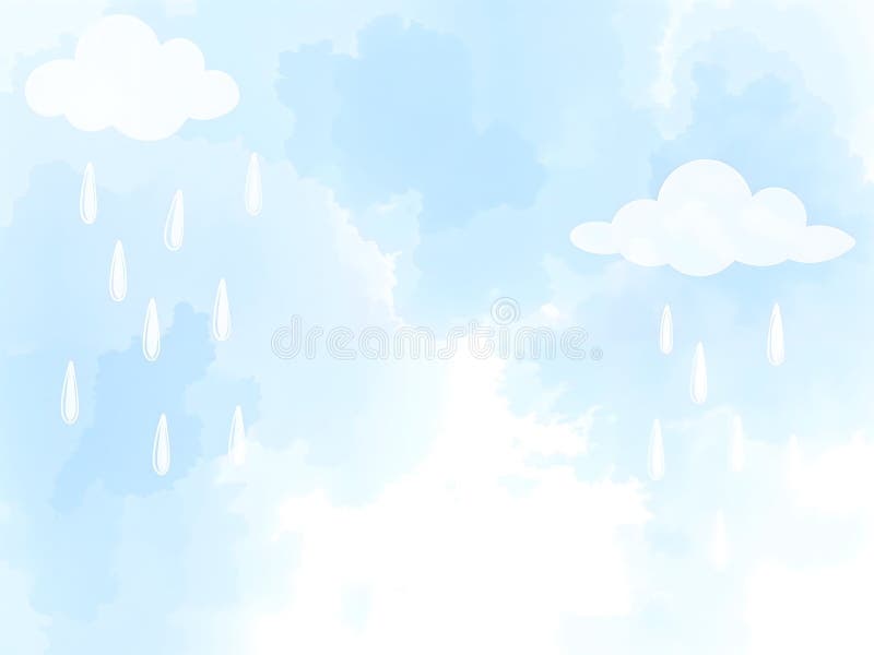 Acuarelă abstractă vibrantă cu un cer albastru pastel senin moale cu picături de ploaie capricioase fundal de ilustrare vector illustration
