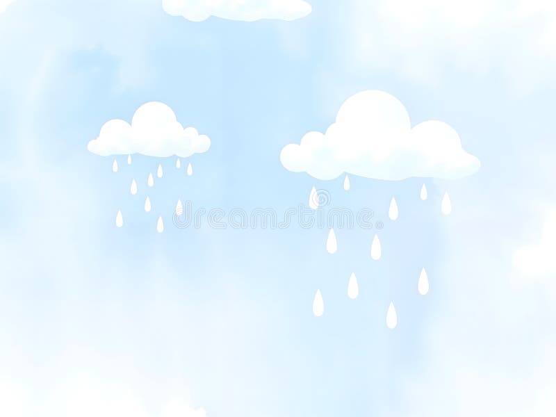 Acuarelă abstractă vibrantă un cer albastru pastel senin moale cu picături de ploaie capricioase fundal de ilustrare vector illustration