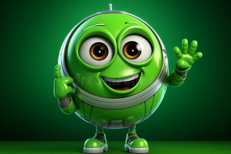 Acustico gestimento di mini robot in spazi vuoti su un'immagine di sfondo verde vibrante royalty illustrazione gratis