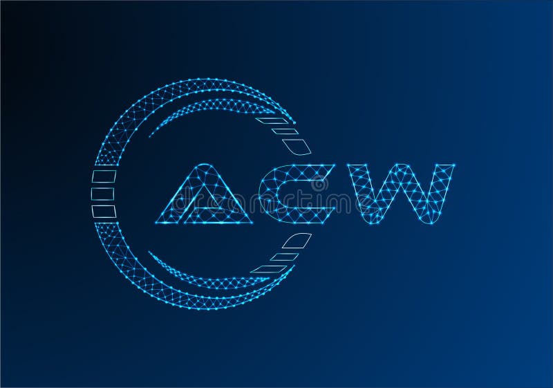 ACW low poly letter logo vector design. vector illustration