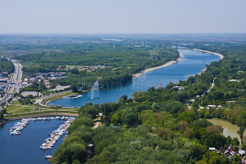 Ada lake in Belgrade stock images