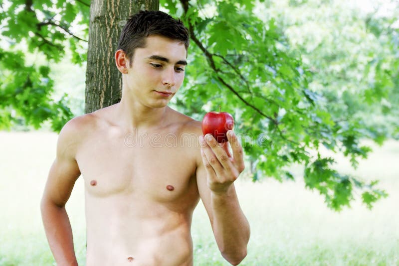 Adam with an apple. 