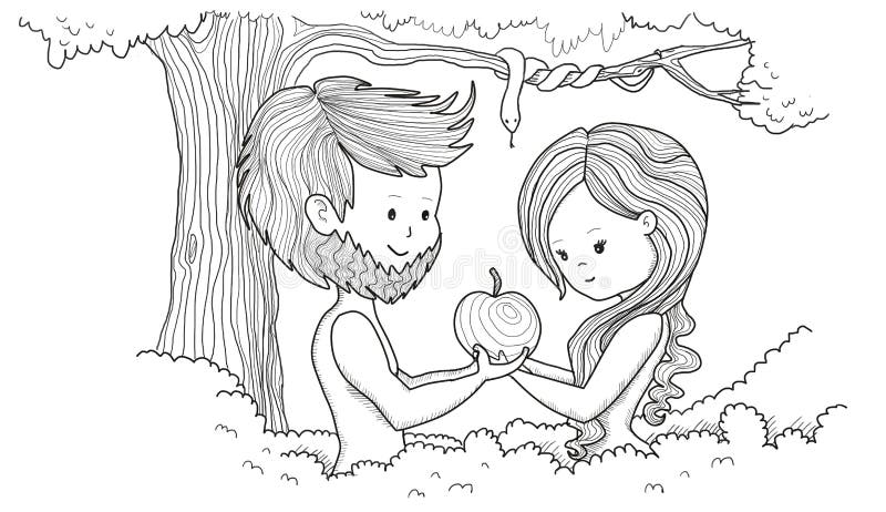 Adam And Eve Stock Illustration Illustration Of Children 68693320