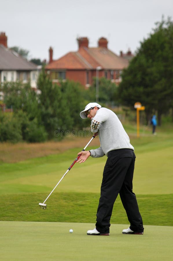 Adam Scott ( Australia ) putting at the 8th green during practice for the British Open golf championship at the Royal Lytham and St Annes course, Lancashire, England. Adam Scott ( Australia ) putting at the 8th green during practice for the British Open golf championship at the Royal Lytham and St Annes course, Lancashire, England.