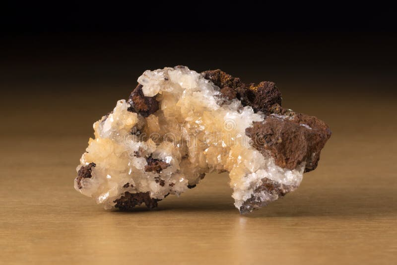 Adamite mineral from Mexico over a wooden table stock images