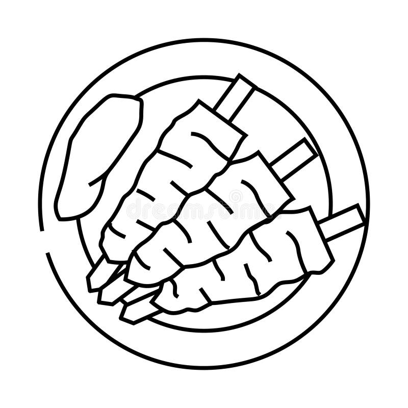 Adana kebab icona della linea della cucina turca illustrazione vettoriale royalty illustrazione gratis