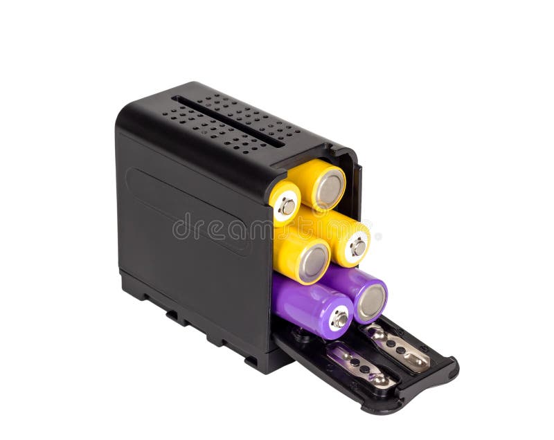 Adapter AA Batteries for the Battery Handle Modern DSLR Camera Stock Photo Image of lithium