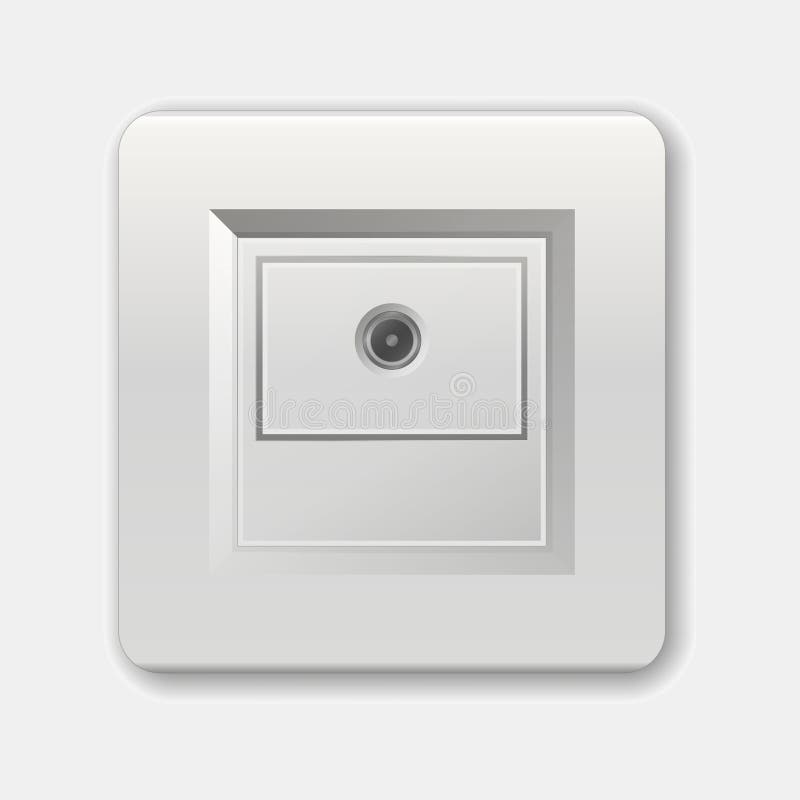 Adapters. Isolated Electrical Equipment on Wall. Socket for Television