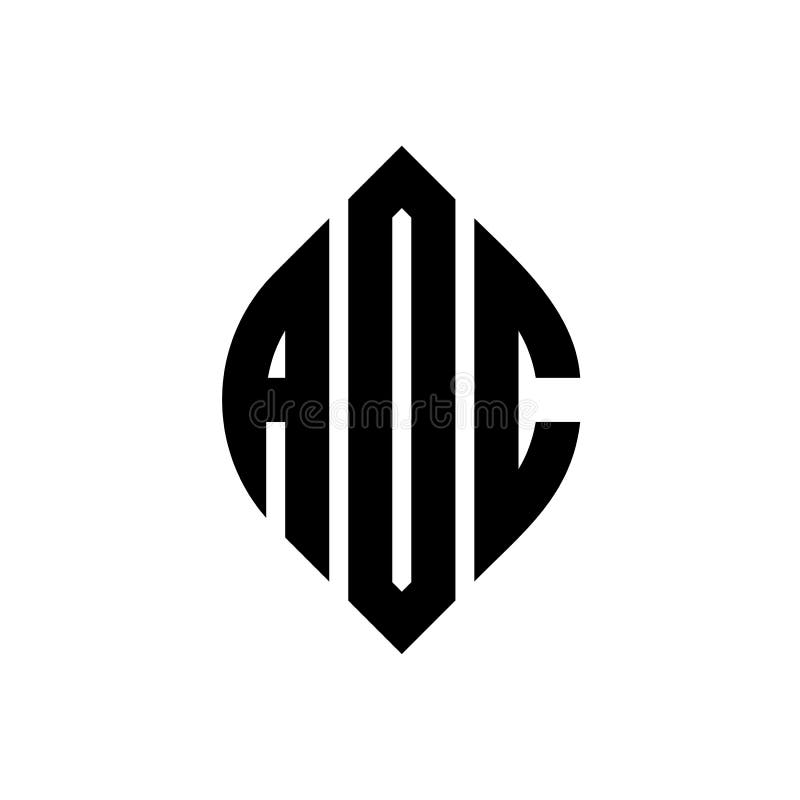 ADC circle letter logo design with circle and ellipse shape. ADC ellipse letters with typographic style. The three initials form a stock illustration