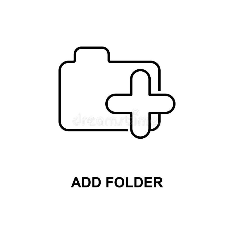 Add folder icon. Element of simple web icon with name for mobile concept and web apps. Thin line add folder icon can be used for web and mobile on white background