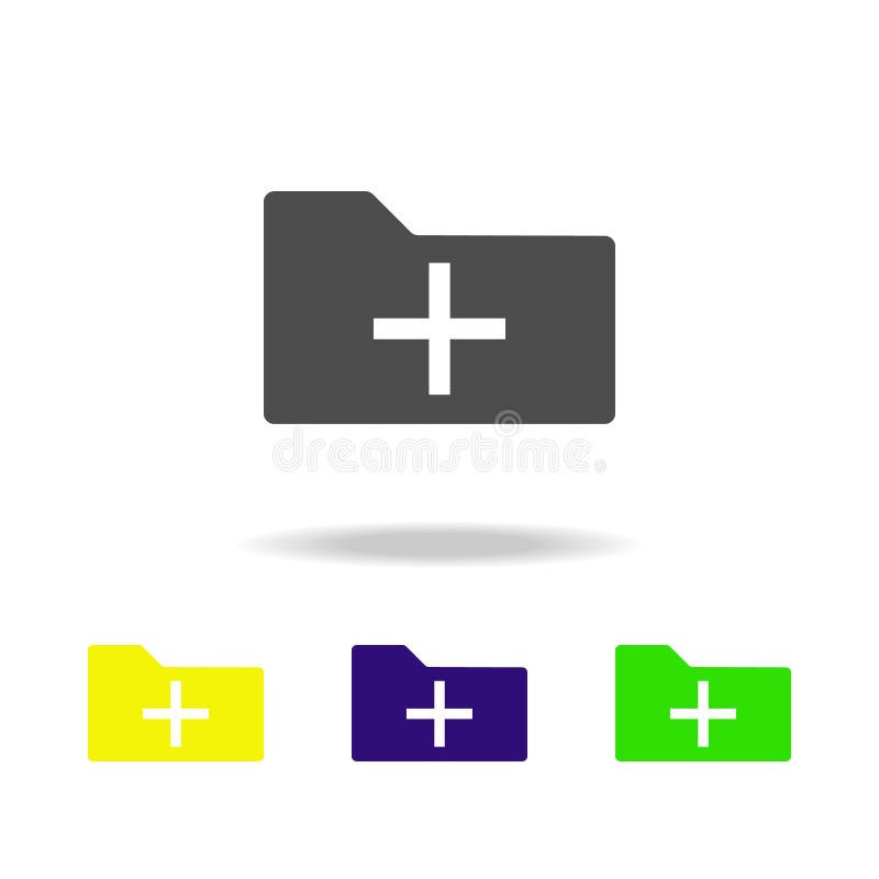 Add folder icon multicolor icon. Element of web icons. Signs and symbols icon for websites, web design, mobile app on white backg stock illustration