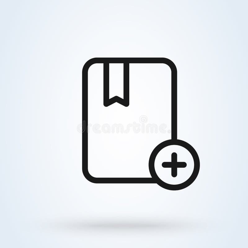 Add new book. Simple vector modern icon design illustration stock illustration