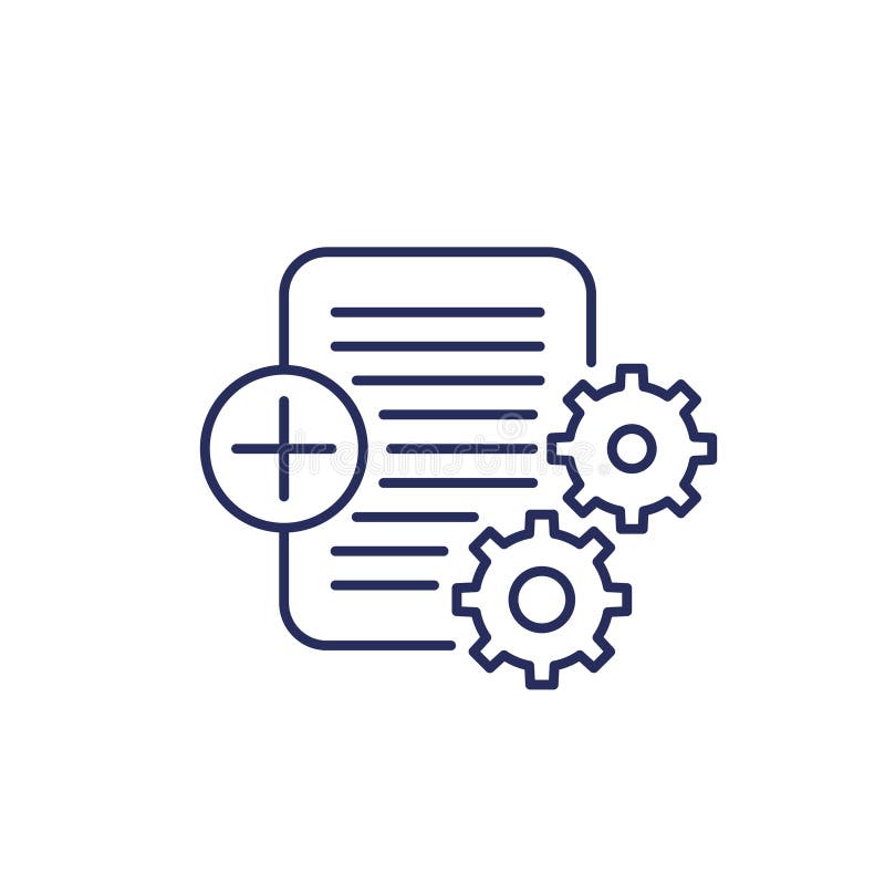 Add new project line icon on white royalty free illustration