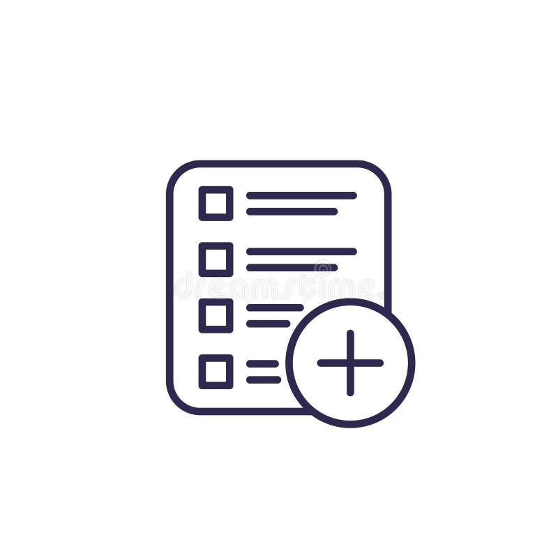 Add new task or project line icon royalty free illustration