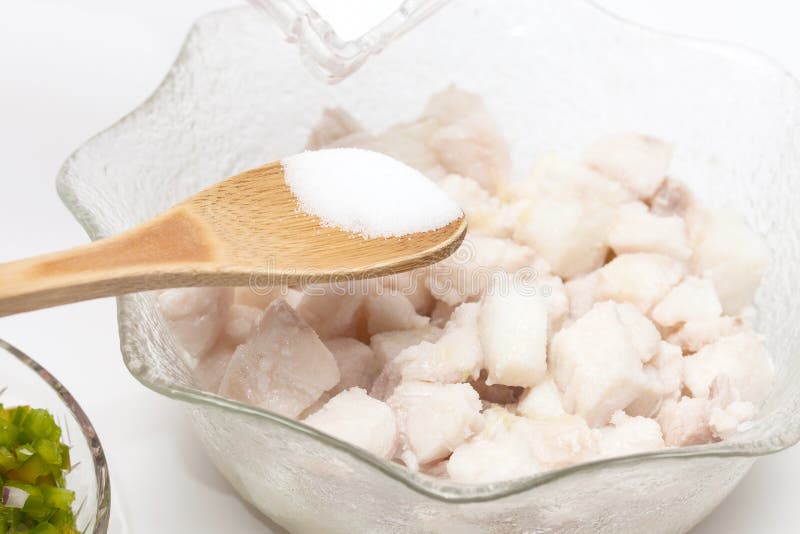 Add Salt To the Marinated Fish Stock Image Image of ceviche, juice