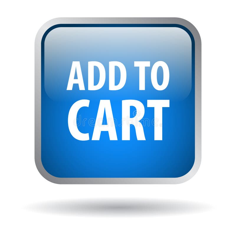 Add to cart web button icon of vector illustration on isolated white background with shadow